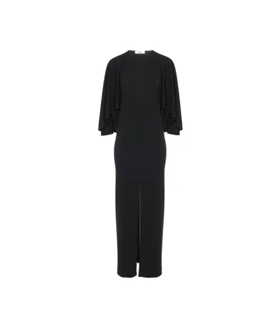 Chloé Cape Long Dress In Black