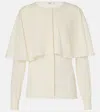 Chloé Silk Shirt With Flowing Cape Overlay In White