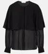 Chloé Blouse Cape En Georgette De Soie Femme Noir Taille 40 100% Soie, Pinctada Maxima, Farmed, Coo Austra In Black