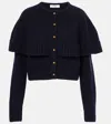 Chloé Cape-effect Wool And Cashmere-blend Cardigan In Blue