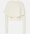 Chloé Caped Wool And Cashmere Top In White