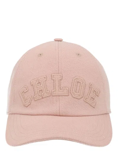 Chloé Cappello Da Baseball Con Logo In Pink