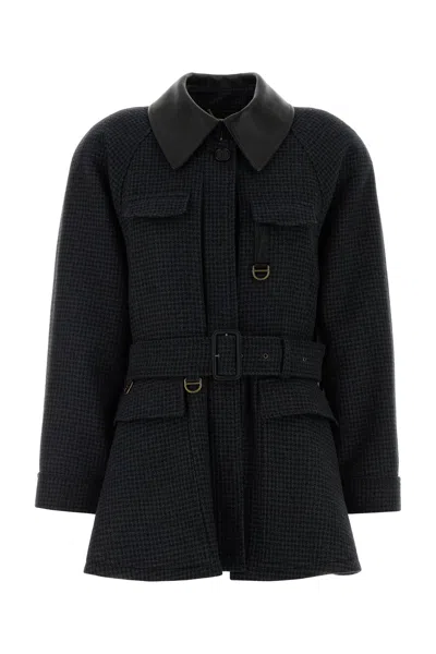 Chloé Chloe Women Embroidered Wool Coat In Black