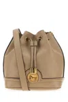 Chloé Cappuccino Leather Drawstring Bucket Bag In Brown