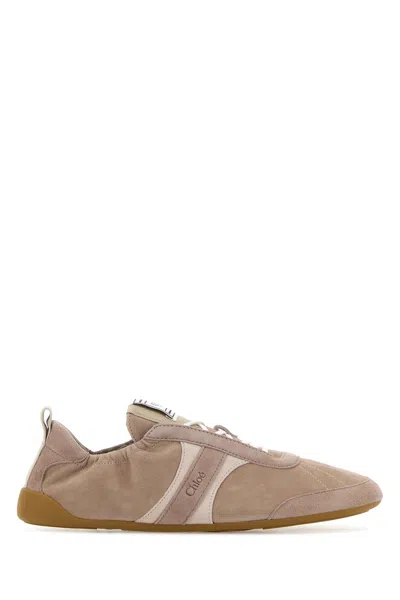 Chloé Chloe Cappuccino Suede Chloè Kick Sneakers In Brown