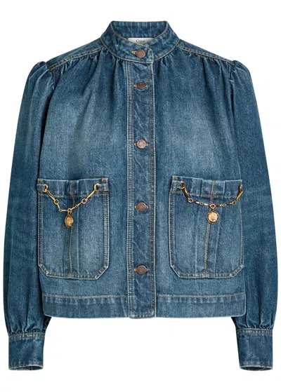 Chloé Chloe Capsule Embellished Denim Jacket In Blue