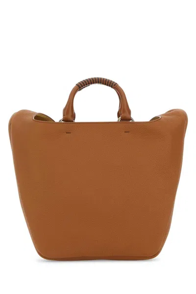 Chloé Caramel Leather Medium Deia Handbag In Brown