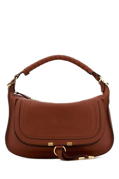 Chloé Caramel Leather Small Marcie Shoulder Bag In Brown
