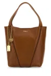Chloé Caramel Leather Small Spin Shopping Bag In Brown