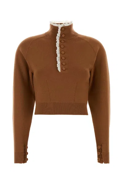 Chloé Caramel Wool Sweater In Brown