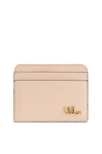 Chloé Card Holder Iconic In Pink