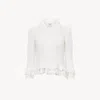 Chloé Cardigan Ajusté À Volants En Crochet Femme Blanc Taille Xs 100% Coton, Pinctada Maxima, Farmed, Coo In White