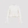 Chloé Openwork Flounced Cardigan In Alpaca And Silk In White