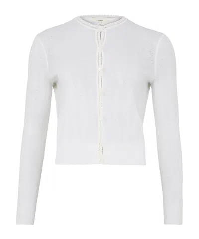 Chloé Cardigan With Lace Details In White