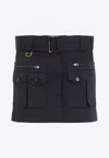 Chloé Cargo Mini Skirt In Blue