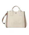 Chloé Womens Carry Medium Canvas Tote Bag Vegetal Beige In Nude