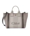 Chloé Carry Canvas Tote Bag In Gray