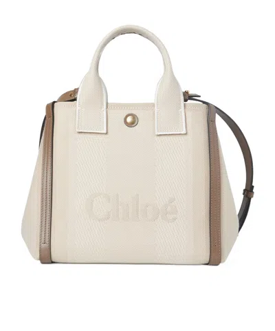 Chloé Carre Small Shoulder Bag In Beige