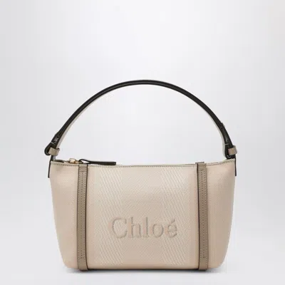 Chloé Carry Bag In Pink Beige Striped Canvas In Orange