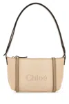 Chloé Carry Bag In Pink Beige Striped Canvas In Neutral
