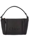 Chloé Carry Canvas & Leather Shoulder Bag In Black