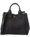 Chloé Carry Canvas & Leather-trim Tote In Black