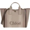 Chloé Carry Canvas Jacquard Tote In Kohl Brown