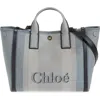 Chloé Carry Canvas Jacquard Tote In Moonlight Blue