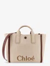 Chloé Chloè Carry Canvas Shoulder Bag With Logo Embroidery