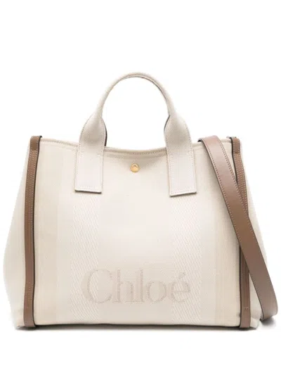 Chloé Carry Canvas Tote Bag In Multi