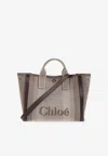 Chloé Carry Canvas Tote Bag In Beige