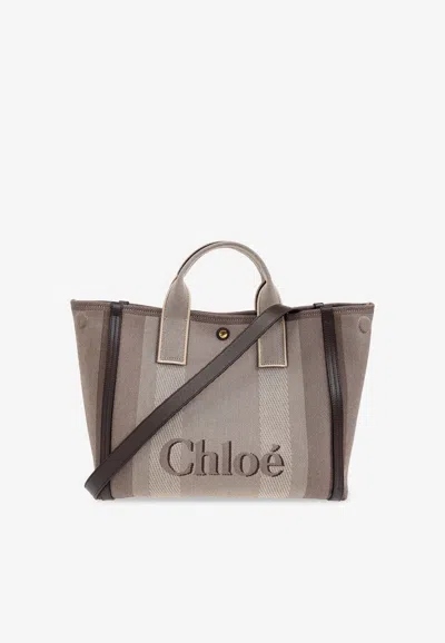 CHLOÉ CARRY CANVAS TOTE BAG