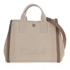 Chloé Carry Small Canvas Tote Bag In Neutrals