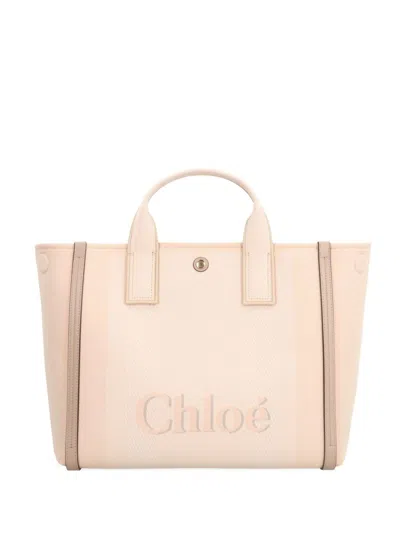Chloé Chloè Carry Canvas Tote Bag In Sand