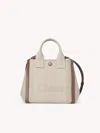 Chloé Petit Sac Cabas  Carry En Toile Femme Beige Taille Onesize 91% Coton, 6% Polyester, 3% Fibres T In Neutral