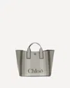 Chloé Carry Logo Detailed Large Tote Bag In Gray