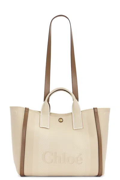 Chloé Carry Large Handbag In Vegetal Beige