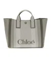 Chloé Carry Logo Detailed Large Tote Bag In Gray