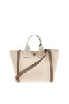Chloé Carry Logo Shoulder Bag In Beige
