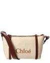 Chloé Carry Raffia & Leather Shoulder Bag In Sand