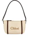 Chloé Borsa A Spalla Carry In Tela Sabbia  Donna