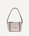Chloé Structured Canvas Shoulder Bag With Leather Accents