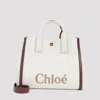 Chloé Hot Sand White Cotton Carry Shoulder Bag In White