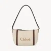 Chloé Carry Shoulder Bag In Raffia Beige Size Onesize 69% Cotton, 31% Polyester, Calf-skin Leather