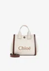 Chloé Hot Sand White Cotton Carry Shoulder Bag In White