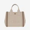 Chloé Carry Small Canvas Tote Bag In Beige