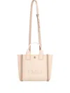 Chloé Carry Small Canvas Tote Bag In Neutral