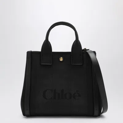 Chloé Carry Small Tote Bag In Black Canvas