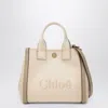 Chloé Carry Small Tote Bag In Blushy Beige Canvas