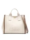 Chloé Womens Carry Medium Canvas Tote Bag Vegetal Beige